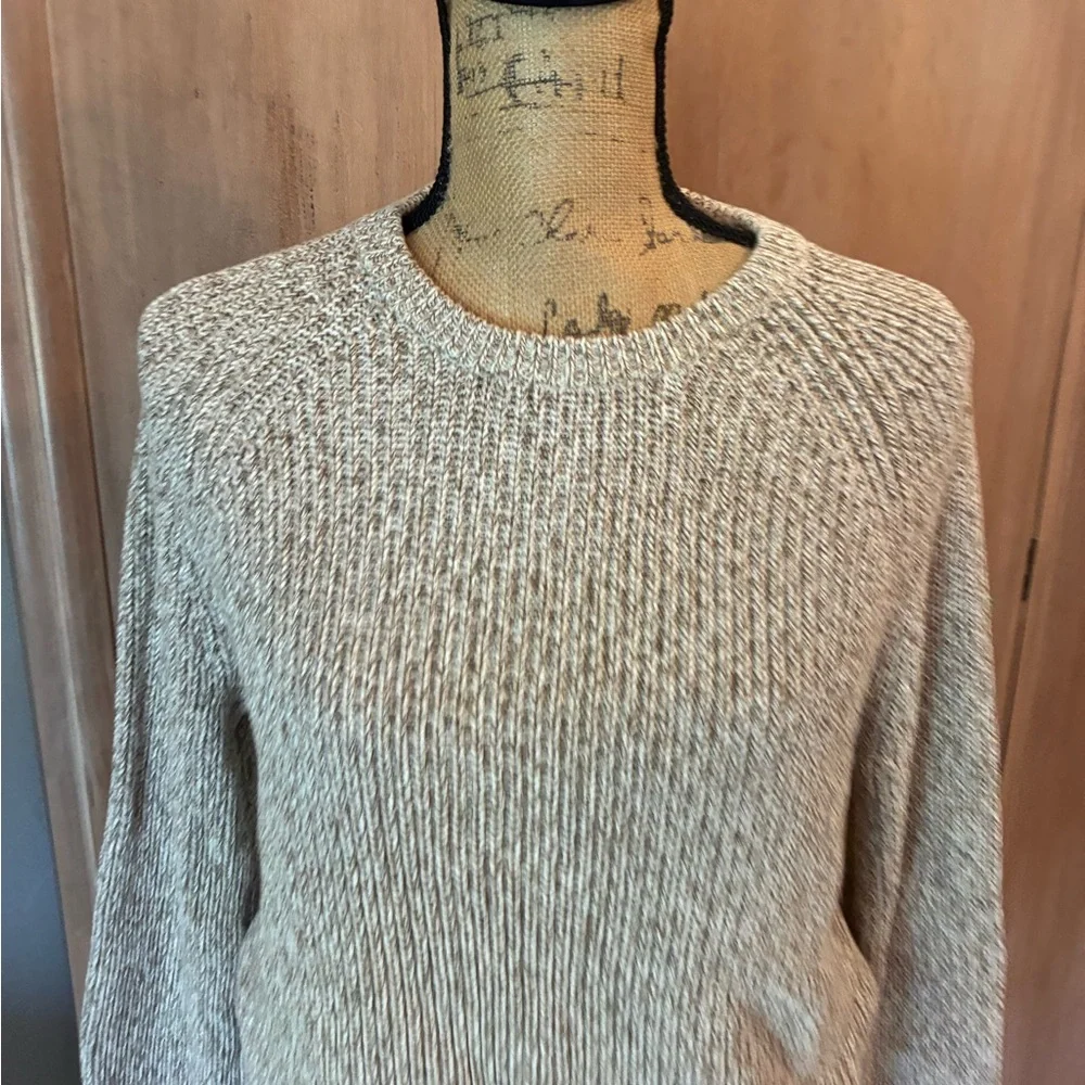 J. Crew 100% Cotton oversized Sweater marled neutral size Small